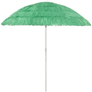 vidaXL Parasol de plage Hawaii Vert 240 cm pas cher