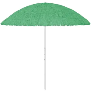 vidaXL Parasol de plage Hawaii Vert 300 cm pas cher