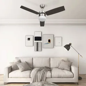Comparateur de prix : vidaXL Ventilateur de plafond lampe et télécommande 108cm Marron foncé