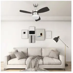 Comparateur de prix : vidaXL Ventilateur de plafond lampe et télécommande 76 cm Marron foncé