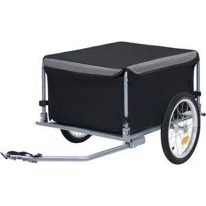 Comparateur de prix : vidaXL Remorque de vélo noir et gris 65 kg