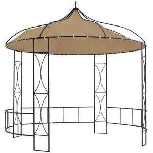 vidaXL Belvédère 300x290 cm Taupe Rond pas cher