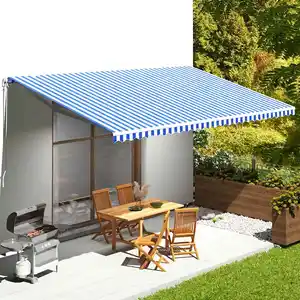 Comparateur de prix : vidaXL Tissu de remplacement pour auvent Bleu et blanc 6x3,5 m