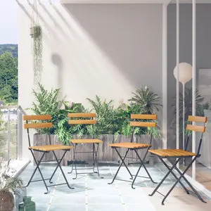 vidaXL Chaises de bistro pliables 4 pcs Bois d'acacia massif pas cher
