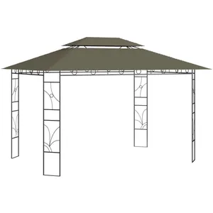 vidaXL Belvédère 4x3x2,7 m Taupe 160 g/m² pas cher