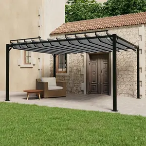 Comparateur de prix : vidaXL Tonnelle avec toit à persienne 3x4 m Anthracite Tissu aluminium