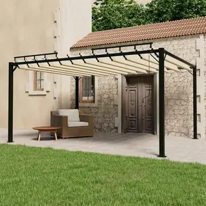 Comparateur de prix : vidaXL Tonnelle avec toit à persienne 3x4 m Crème Tissu et aluminium