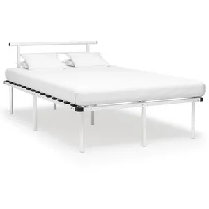 vidaXL Cadre de lit Blanc Métal 120x200 cm pas cher