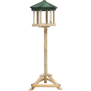 Comparateur de prix : vidaXL Mangeoire à oiseaux sur pied Bois de sapin 33x110 cm