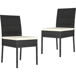 Comparateur de prix : vidaXL Chaises de salle à manger de jardin 2 pcs Résine tressée Noir