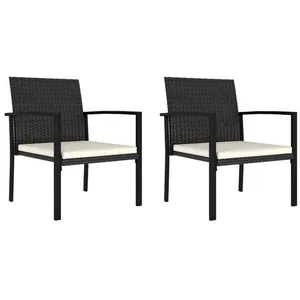 Comparateur de prix : vidaXL Chaises de salle à manger de jardin 2 pcs Résine tressée Noir