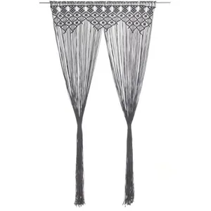 Comparateur de prix : vidaXL Rideau en macramé Anthracite 140x240 cm Coton
