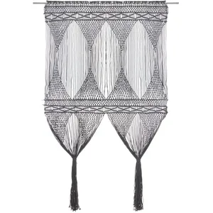 vidaXL Rideau en macramé Anthracite 140x240 cm Coton pas cher
