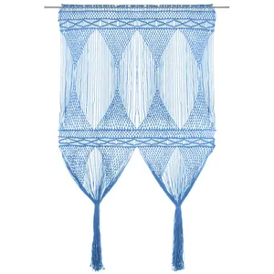 Comparateur de prix : vidaXL Rideau en macramé Bleu 140x240 cm Coton