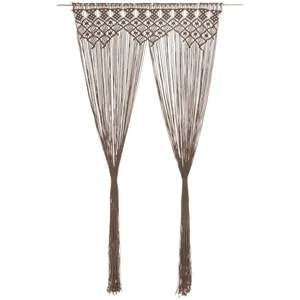 Comparateur de prix : vidaXL Rideau en macramé Taupe 140x240 cm Coton