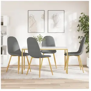 vidaXL Chaises à manger lot de 4 Gris clair Velours pas cher