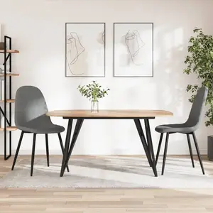 vidaXL Chaises à manger lot de 2 Gris clair Velours pas cher