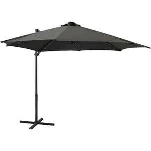 vidaXL Parasol déporté avec mât et lumières LED Anthracite 300 cm