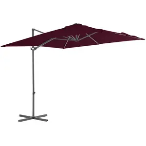 vidaXL Parasol déporté avec mât en acier Rouge bordeaux 250x250 cm pas cher