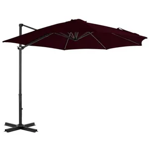 vidaXL Parasol déporté avec mât en aluminium Rouge 300 cm pas cher