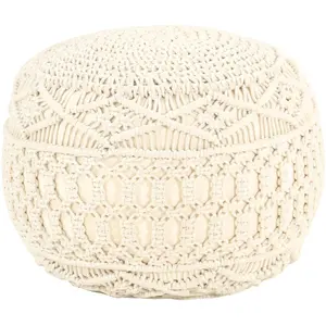 Comparateur de prix : vidaXL Pouf fait à la main en macramé 45x30 cm Coton