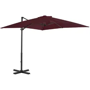 vidaXL Parasol déporté avec mât en aluminium Bordeaux 250x250 cm pas cher