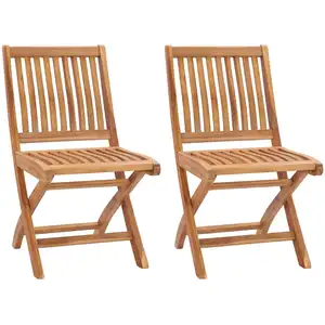 vidaXL Chaises de jardin pliables 2 pcs Bois de teck massif pas cher