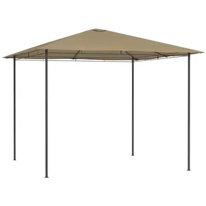 vidaXL Belvédère 3x3x2,6 m Taupe 160 g/m² pas cher