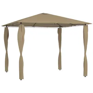 Comparateur de prix : vidaXL Belvédère avec revêtement de poteaux 3x3x2,6 m Taupe 160 g/m²