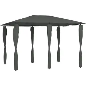 vidaXL Belvédère à revêtement de poteaux 3x4x2,6 m Anthracite 160 g/m² pas cher