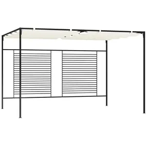 Comparateur de prix : vidaXL Belvédère avec auvent rétractable 3x4x2,3 m Crème 180 g/m²