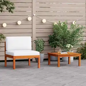 Comparateur de prix : vidaXL Salon de jardin 2 pcs avec coussins Bois d'acacia solide