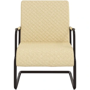 vidaXL Chaise cantilever Crème Similicuir pas cher