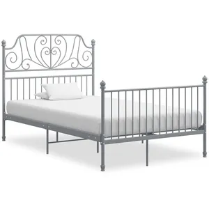 vidaXL Cadre de lit Gris Métal 120x200 cm pas cher