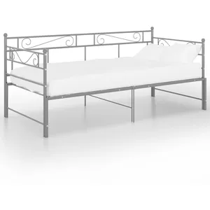 vidaXL Cadre de canapé-lit extensible gris métal 90x200 cm pas cher