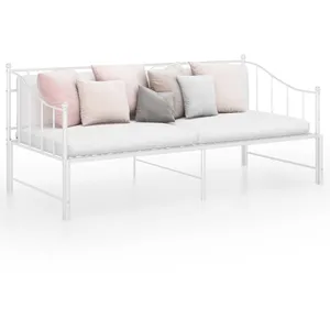 vidaXL Vidaxl Cadre De Canapé-Lit Extensible Sans Matelas Blanc 90x200 Cm pas cher