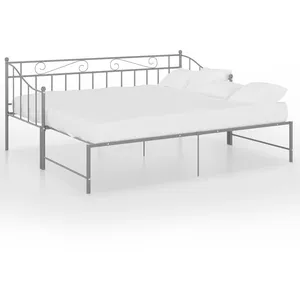 vidaXL Cadre de canapé-lit extensible Gris Métal 90x200 cm pas cher