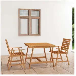 vidaXL Mobilier de salle à manger de jardin 3 pcs Bois d'acacia solide pas cher