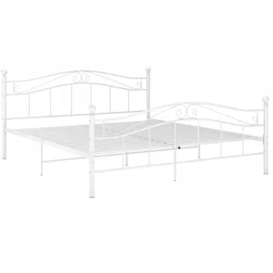 vidaXL Cadre de lit Blanc Métal 200x200 cm pas cher