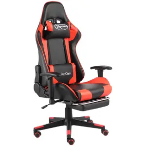 Comparateur de prix : vidaXL Chaise de jeu pivotante avec repose-pied Rouge PVC