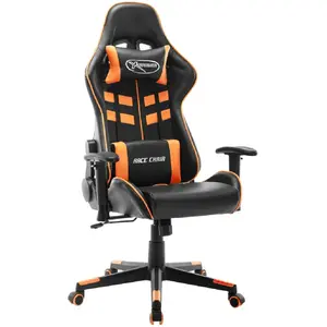 Comparateur de prix : vidaXL Chaise de jeu Noir et orange Cuir artificiel