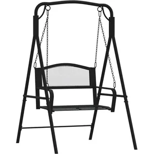 Comparateur de prix : vidaXL Balancelle 124 cm Noir Acier