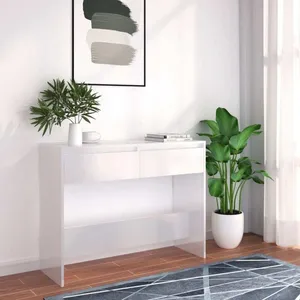 vidaXL Table console Blanc 100x35x76,5 cm Aggloméré
