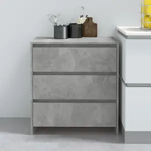 vidaXL Buffet Gris béton 70x41x75 cm Bois d'ingénierie pas cher
