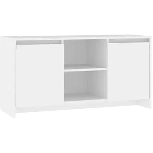 vidaXL Meuble TV Blanc 102x37,5x52,5 cm Aggloméré pas cher