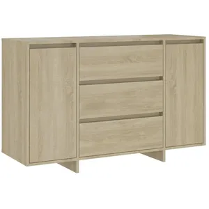 vidaXL Buffet avec 3 tiroirs Chêne Sonoma 120x41x75 cm Aggloméré pas cher