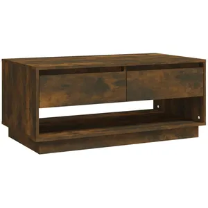 vidaXL Table basse Chêne fumé 102,5x55x44 cm Aggloméré pas cher