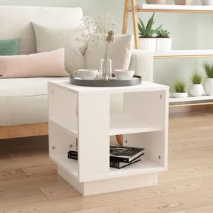 vidaXL Table basse Blanc 40x40x43 cm Bois d'ingénierie pas cher