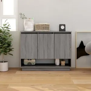 vidaXL Buffet Sonoma gris 97x31x75 cm Aggloméré pas cher