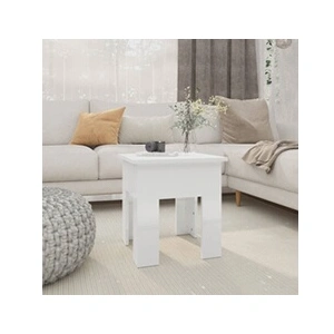 vidaXL Table basse blanc brillant 40x40x42 cm bois d'ingénierie pas cher